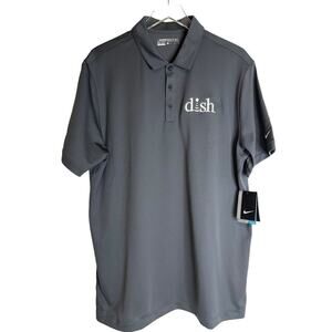 NWT Nike Dri Fit Size Mens XL Dark Gray Employee Dish Logo Shirt